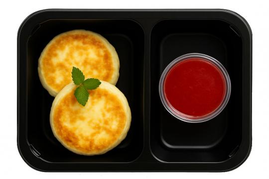 Сырники с клубничным кули